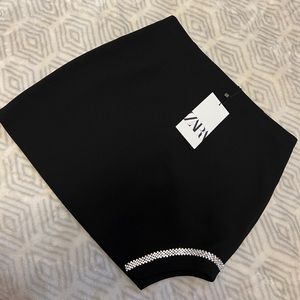 Zara Rhinestone Trim Mini Skirt